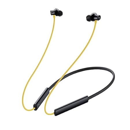 Buds Wireless 3 in-Ear Bluetooth Neckband Compatible with Realme 13.4 Mm Dynamic Bass Boost Driver,Upto 32 Hours Playback,Fast Charge,45Ms Low Latency,Ip55 Dust&Water Resistannt&Bluetooth (Yellow)