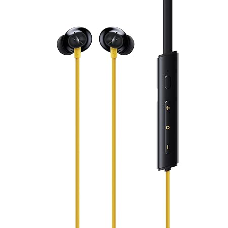 Buds Wireless 3 in-Ear Bluetooth Neckband Compatible with Realme 13.4 Mm Dynamic Bass Boost Driver,Upto 32 Hours Playback,Fast Charge,45Ms Low Latency,Ip55 Dust&Water Resistannt&Bluetooth (Yellow)