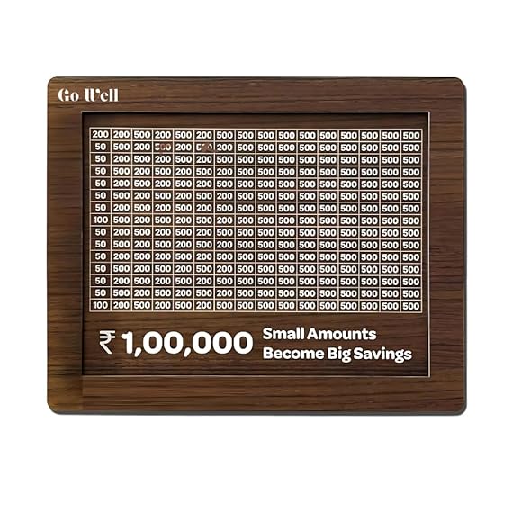 Chandan Wood Wooden Piggy Bank for Kids & Adults, Coin Box with Carved Design, Savings Box, Mini Bank, Wooden Coin Box, Money Saver, Piggy Bank with Numbers (1)Modern