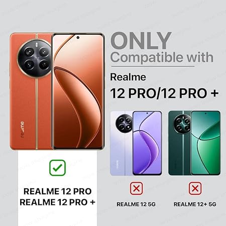 Realme 12Pro 5G|Realme 12Pro Plus 5G|P1Pro 5G-360° CameraProtection|Transparent Hybrid Backcase For MobileCover-Black