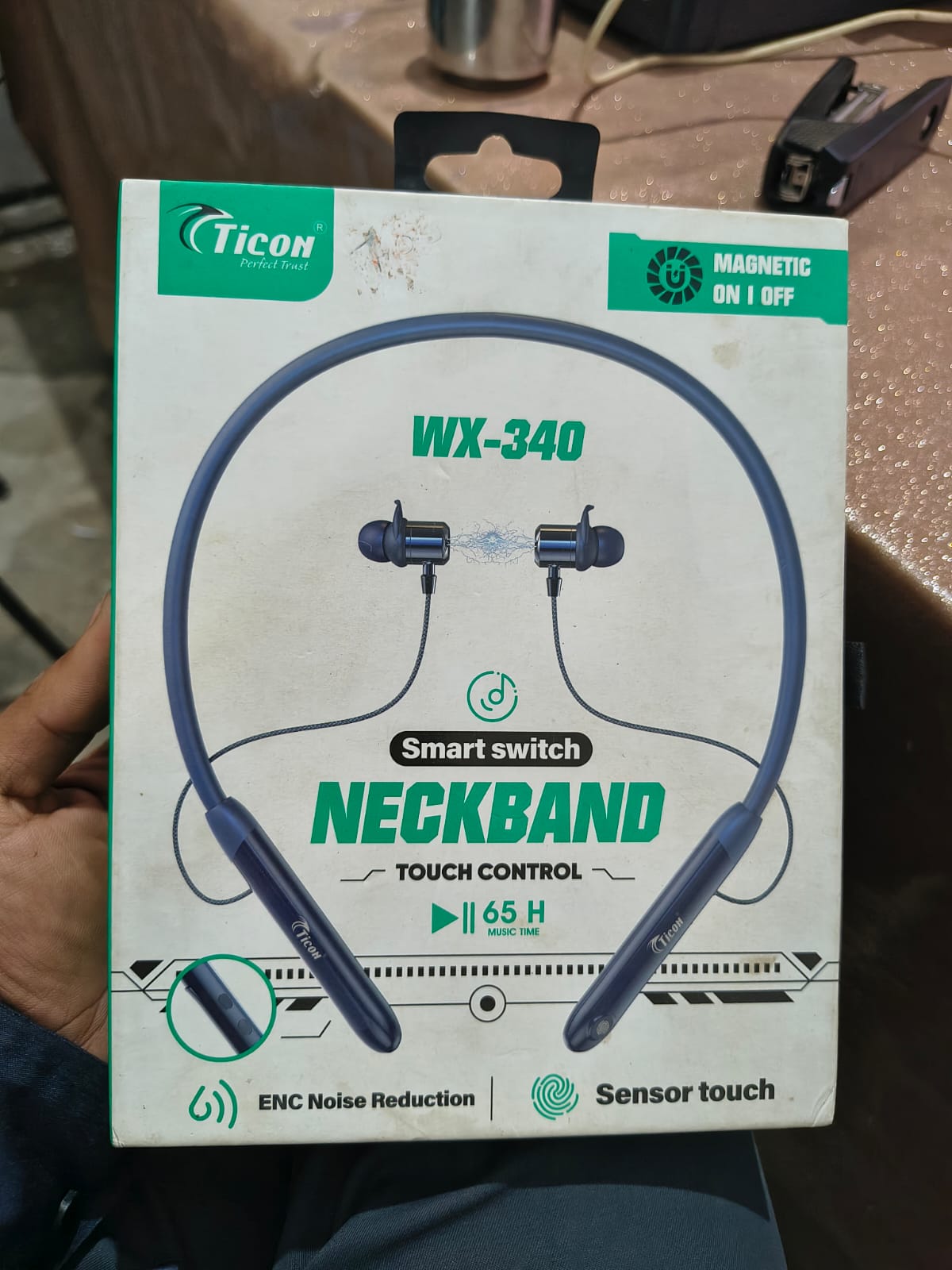 Ticon WX-340 Neckband – Touch Control with Smart Switch